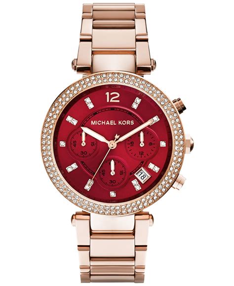 michael kors rose gold parker chronograph watch|Michael Kors women's parker watch.